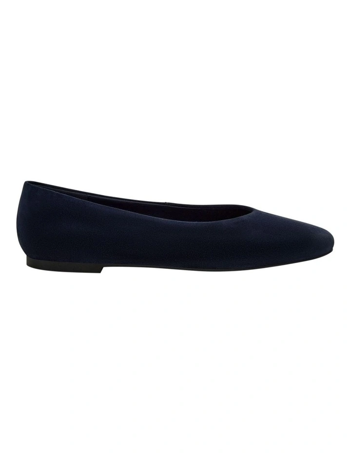 Amanda Flat Shoes in Navy Suede image 1