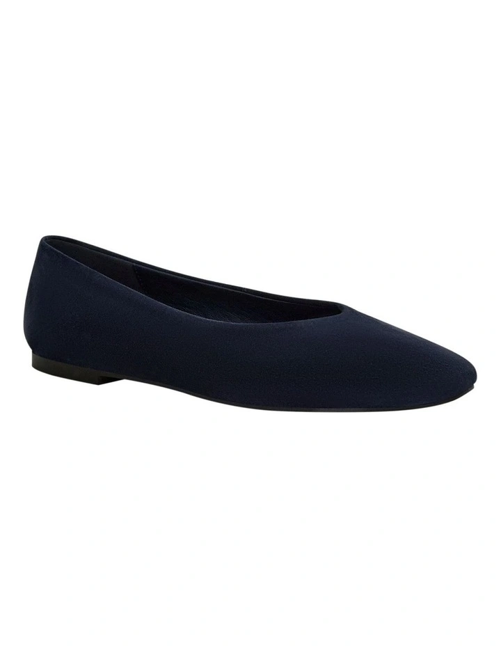 Amanda Flat Shoes in Navy Suede image 2