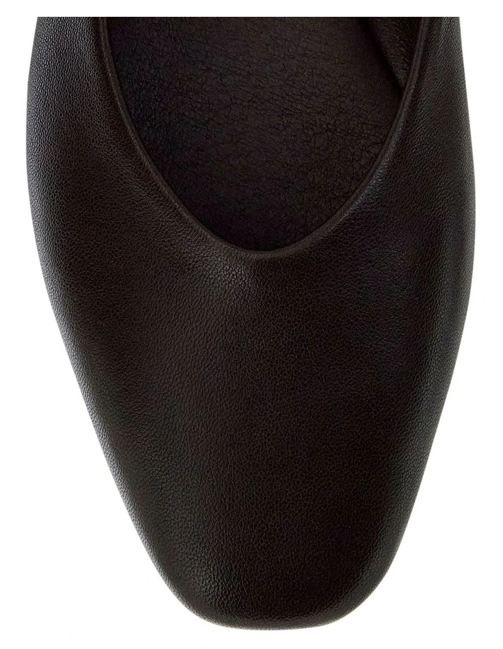 Amanda Leather Flat Shoes in Chocolate image 4