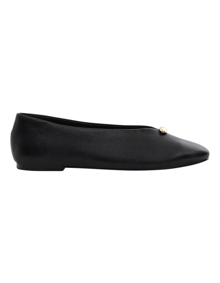 Elaine Ballet Flats in Black Leather image 1