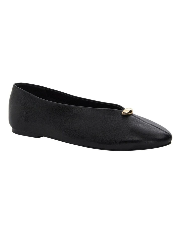Elaine Ballet Flats in Black Leather image 2
