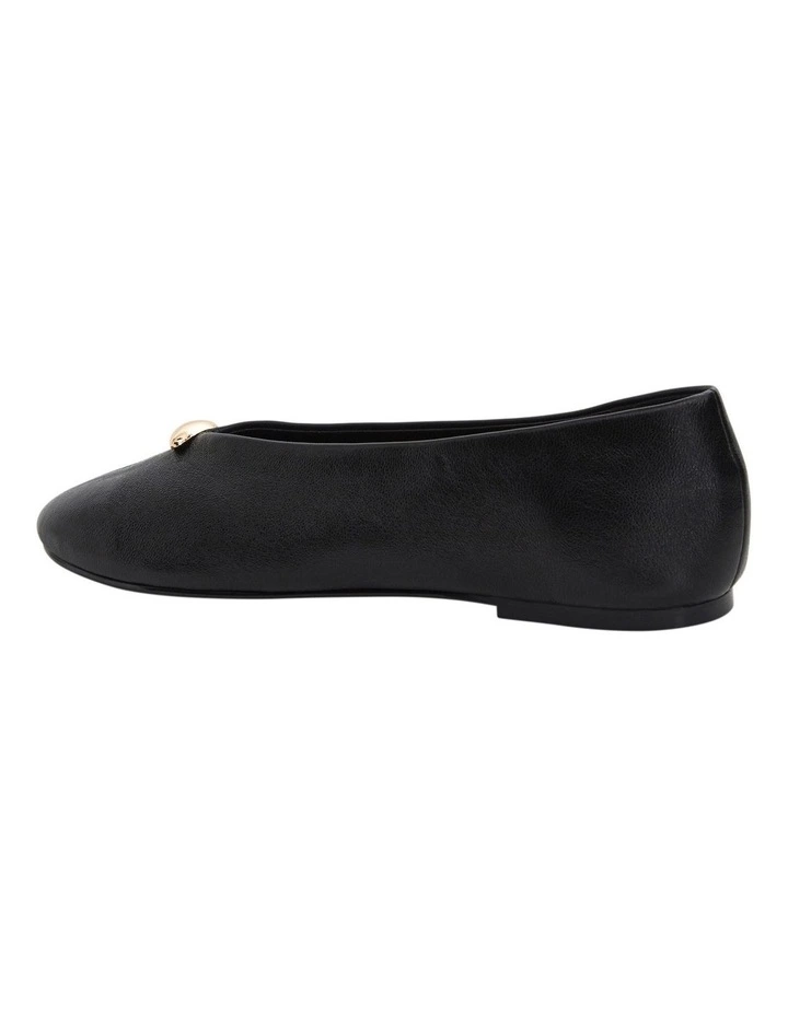 Elaine Ballet Flats in Black Leather image 3