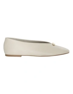 Elaine Ballet Flats in Bone Leather