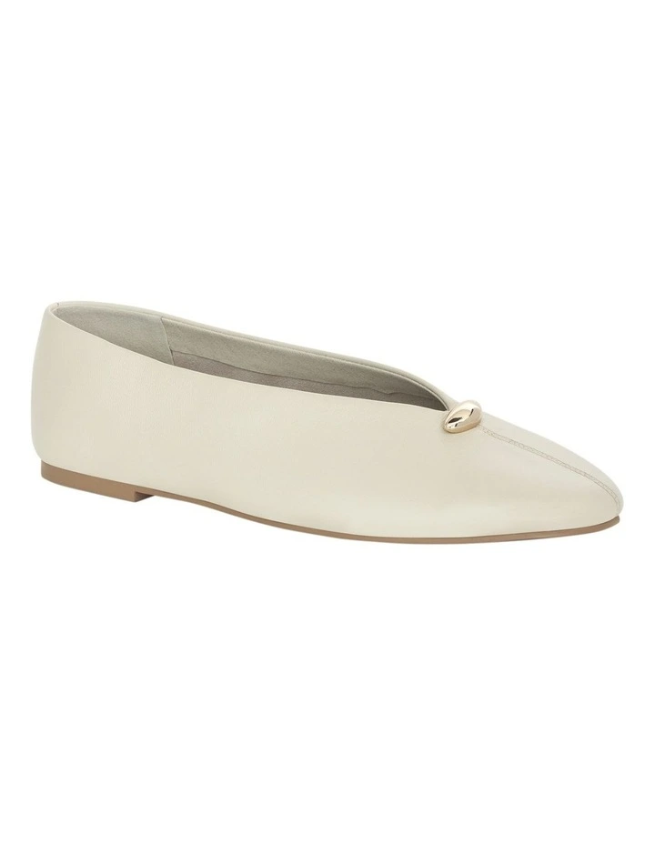 Elaine Ballet Flats in Bone Leather image 2