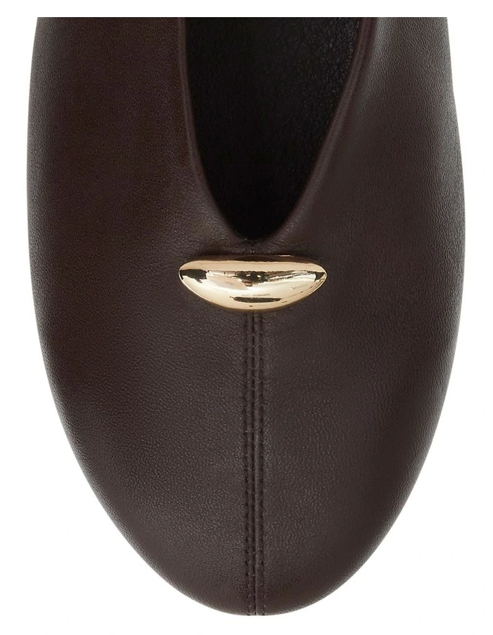Elaine Ballet Flats in Chocolate Leather image 4