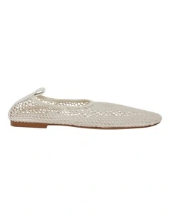 Gabi Ballet Flats in Ivory Mesh