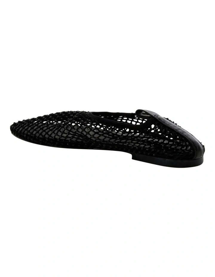 Glimmer Ballet Flats in Black Mesh Diamante image 3