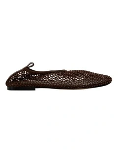 Glimmer Ballet Flats in Chocolate Mesh Diamante