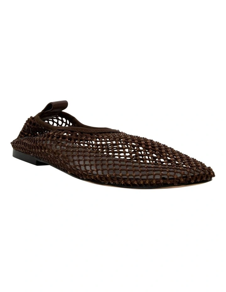 Glimmer Ballet Flats in Chocolate Mesh Diamante image 2