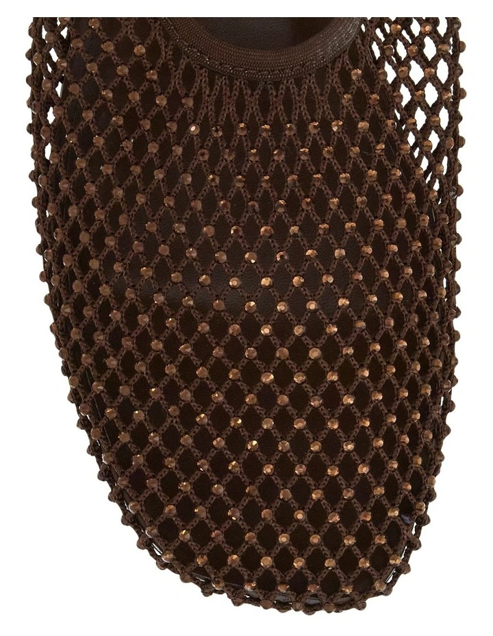 Glimmer Ballet Flats in Chocolate Mesh Diamante image 4