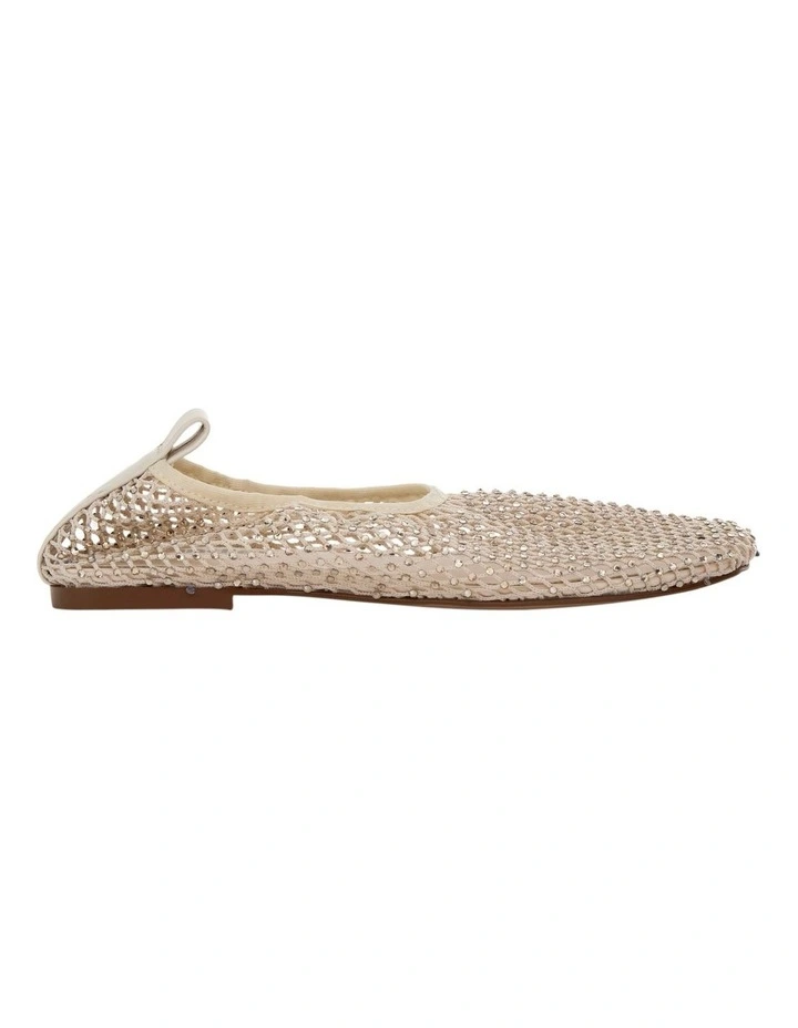 Glimmer Ballet Flats in Ivory Mesh Diamante image 1