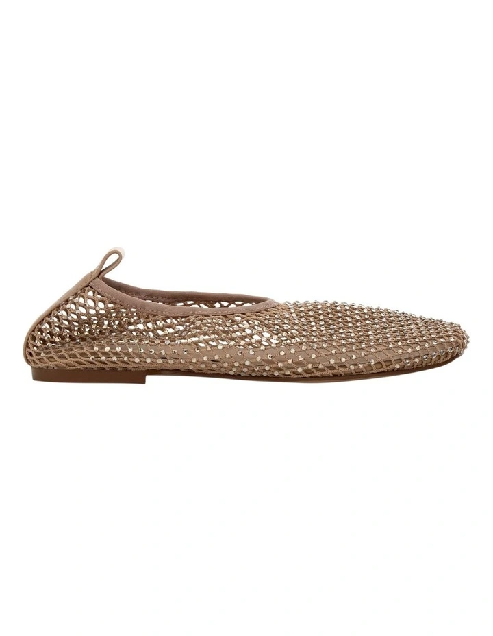 Glimmer Ballet Flats in Nude Mesh Diamante image 1
