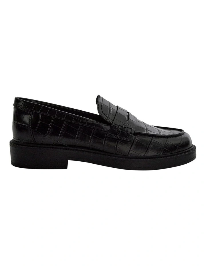 Pia Loafers in Black Croc image 1
