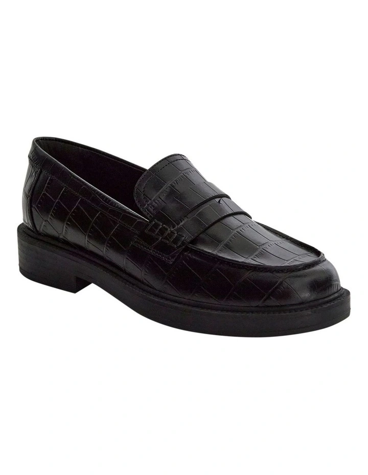 Pia Loafers in Black Croc image 2
