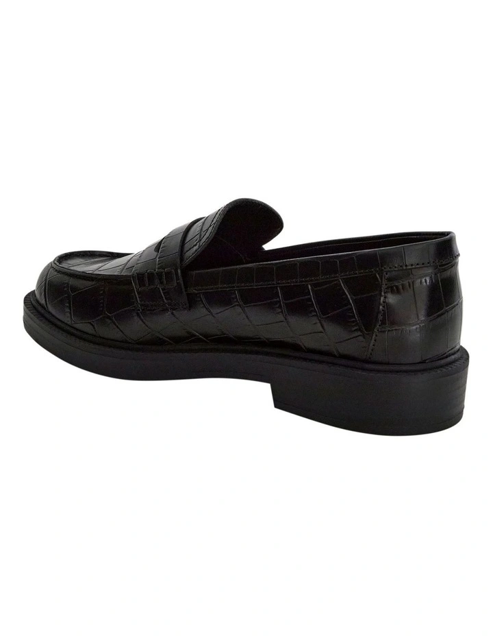 Pia Loafers in Black Croc image 3