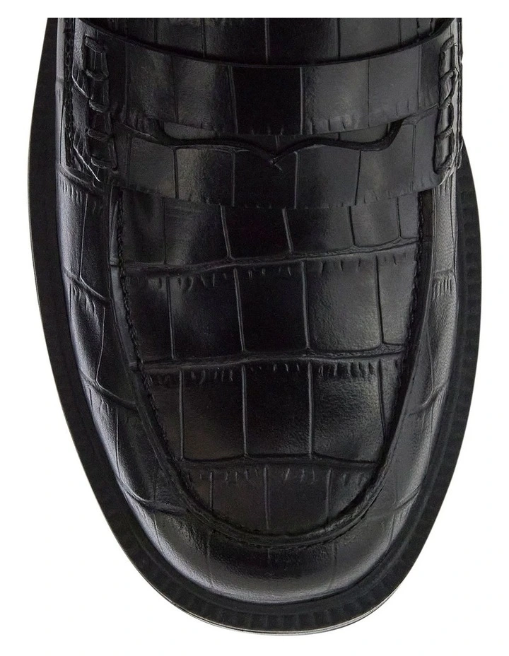 Pia Loafers in Black Croc image 4