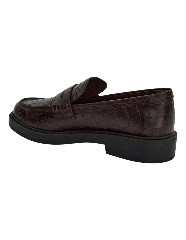 Pia Loafers in Chocolate Croc image 3