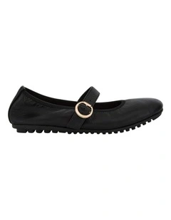 Paulina Ballet Flats in Black Leather