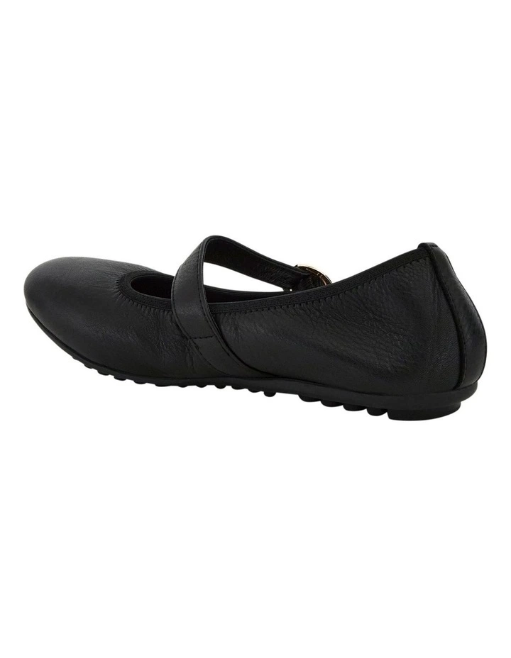 Paulina Ballet Flats in Black Leather image 3