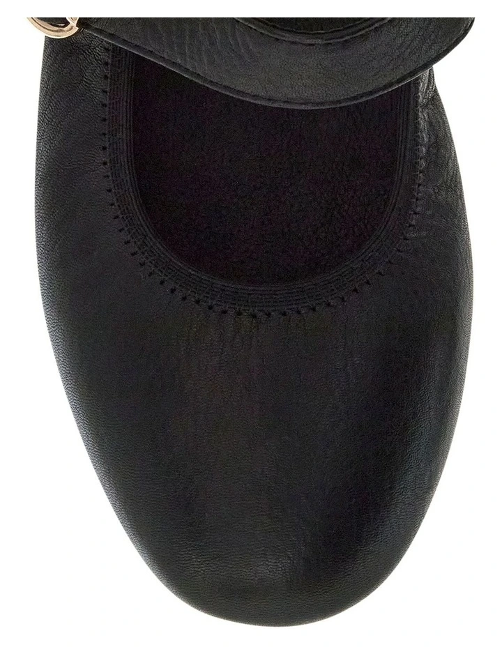 Paulina Ballet Flats in Black Leather image 4