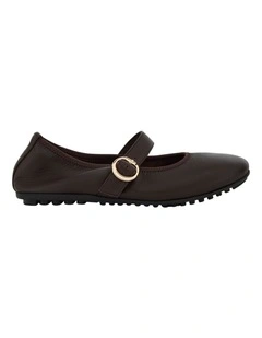 Paulina Ballet Flats in Chocolate Leather