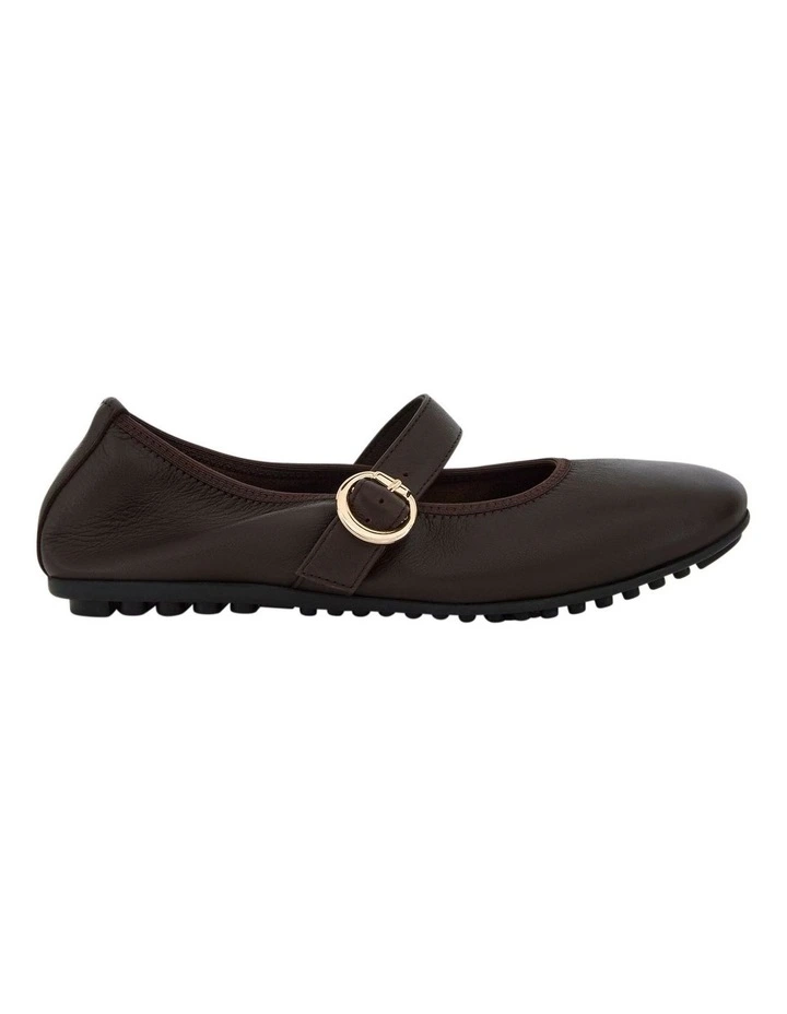 Paulina Ballet Flats in Chocolate Leather image 1