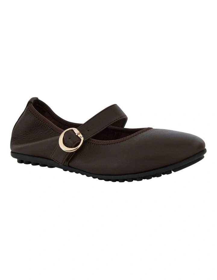 Paulina Ballet Flats in Chocolate Leather image 2