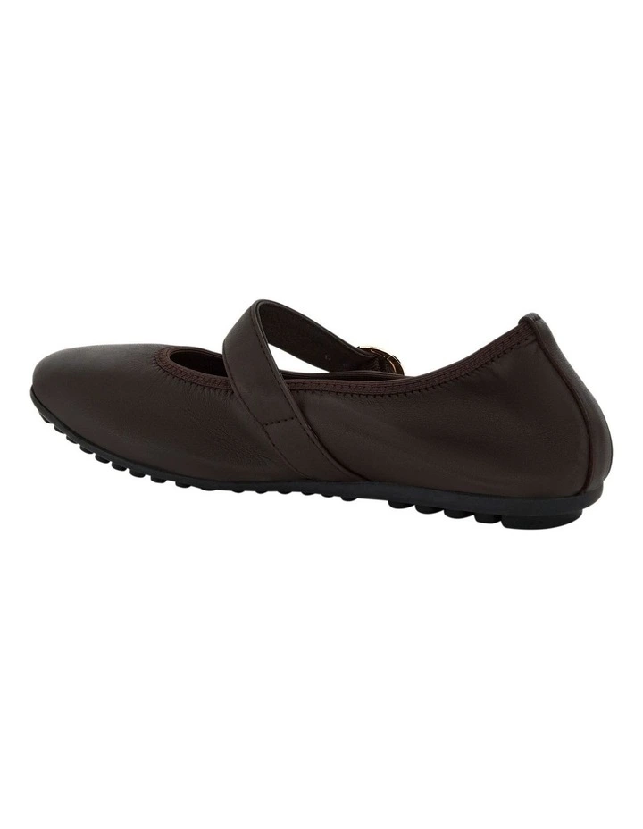 Paulina Ballet Flats in Chocolate Leather image 3