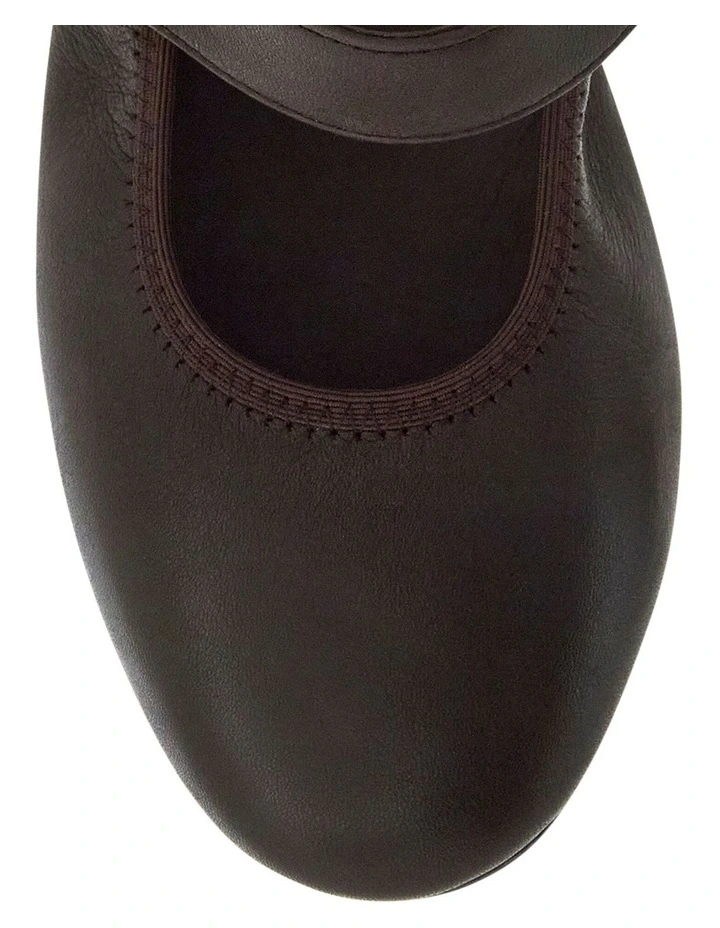 Paulina Ballet Flats in Chocolate Leather image 4