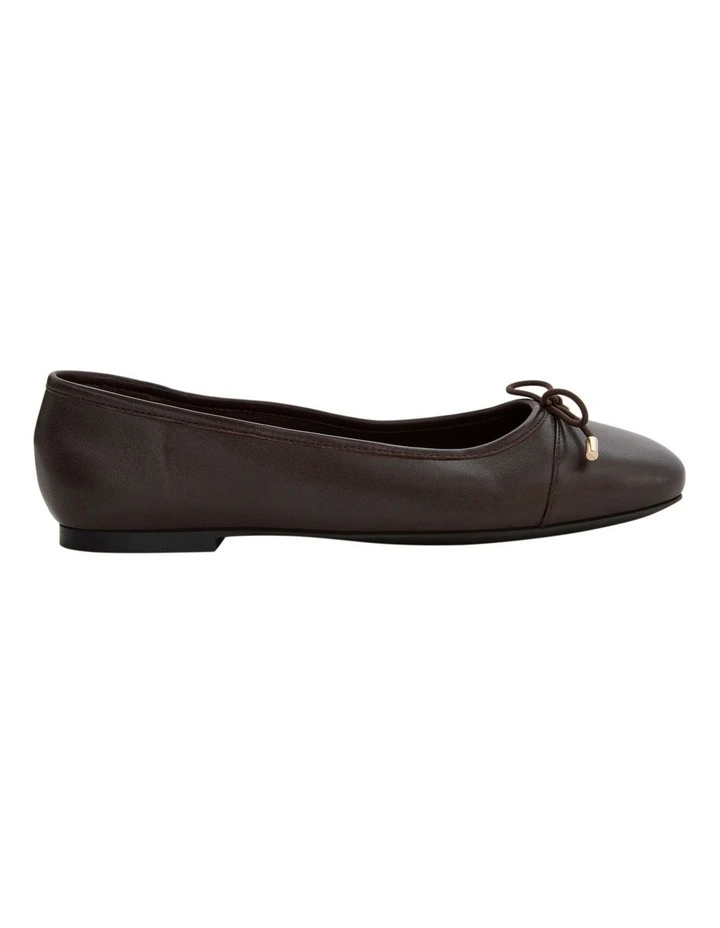 Ariel Ballet Flats in Chocolate Leather image 1