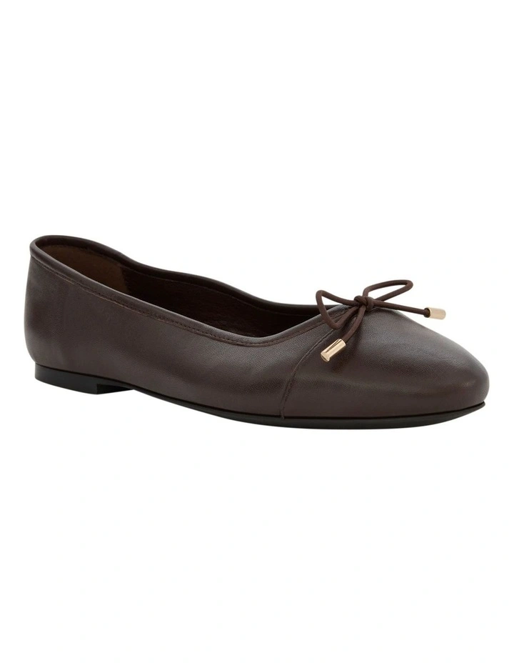 Ariel Ballet Flats in Chocolate Leather image 2