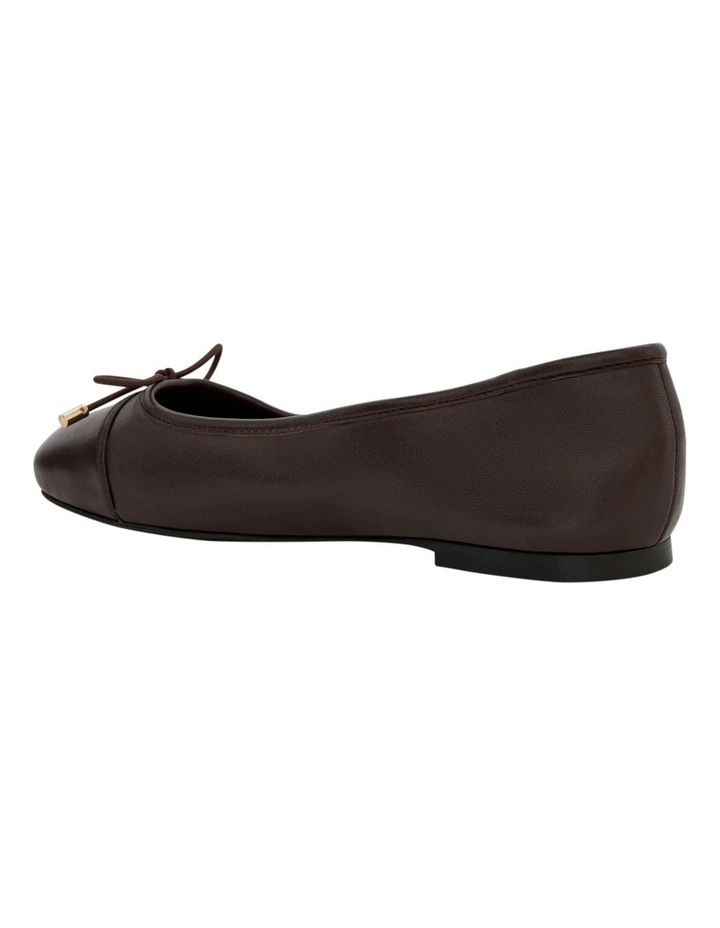 Ariel Ballet Flats in Chocolate Leather image 3