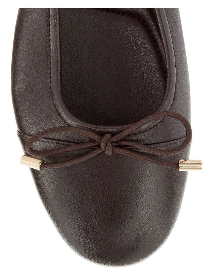 Ariel Ballet Flats in Chocolate Leather image 4