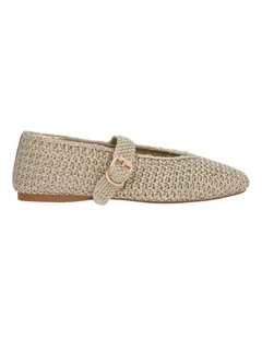 Maze Ballet Flats in Gold Weave