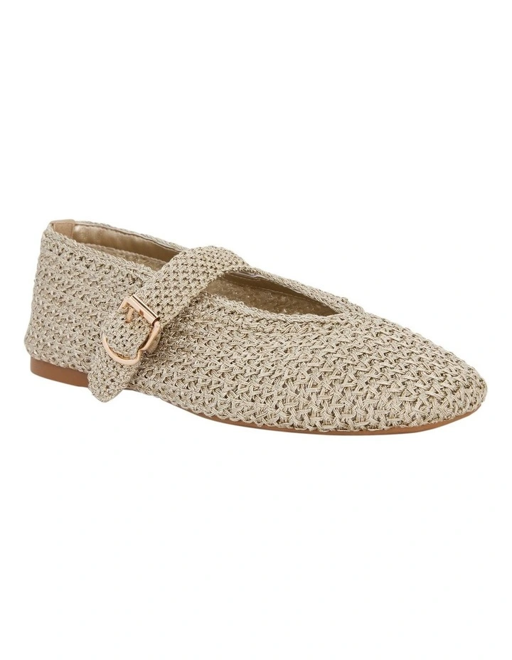 Maze Ballet Flats in Gold Weave image 2