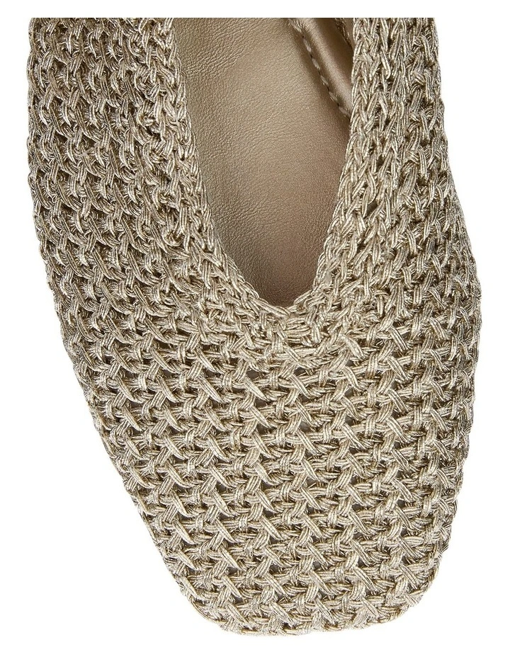 Maze Ballet Flats in Gold Weave image 4