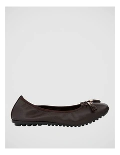 Prima Ballet Flats in Chocolate Leather