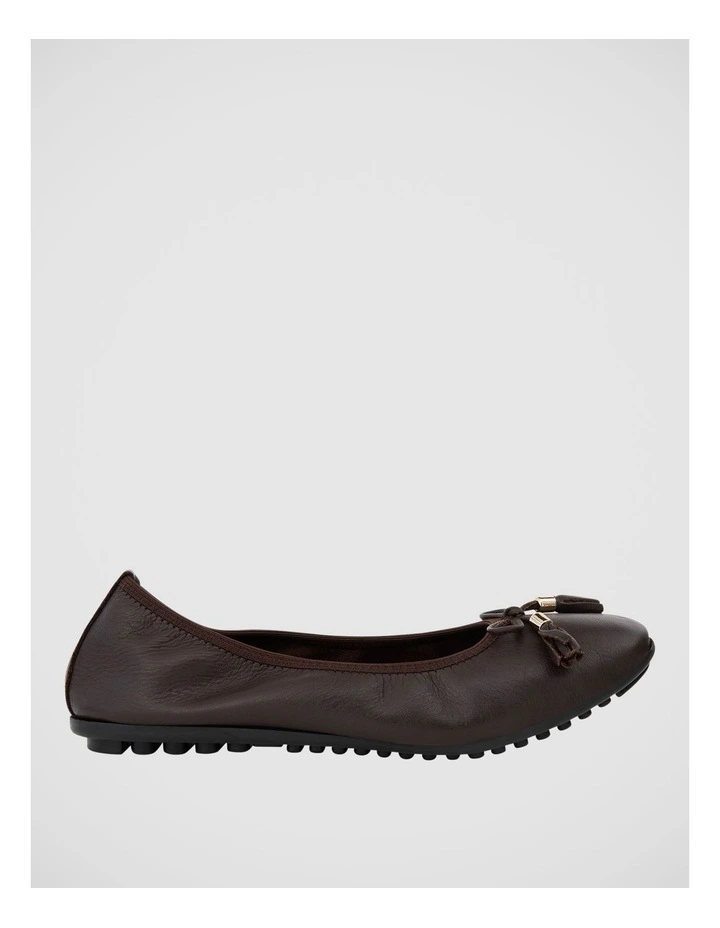 Prima Ballet Flats in Chocolate Leather image 1