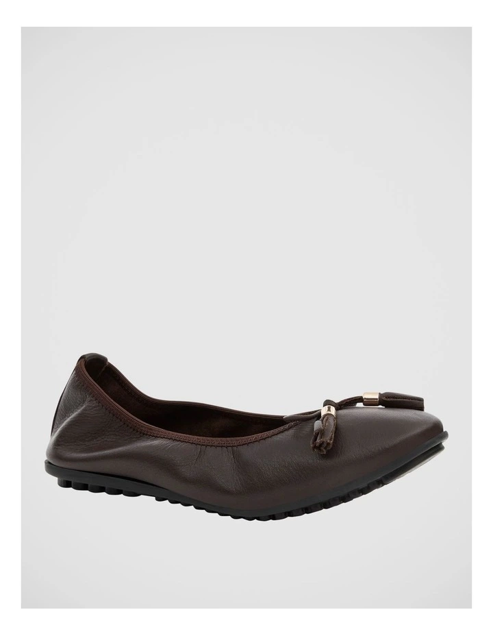 Prima Ballet Flats in Chocolate Leather image 2