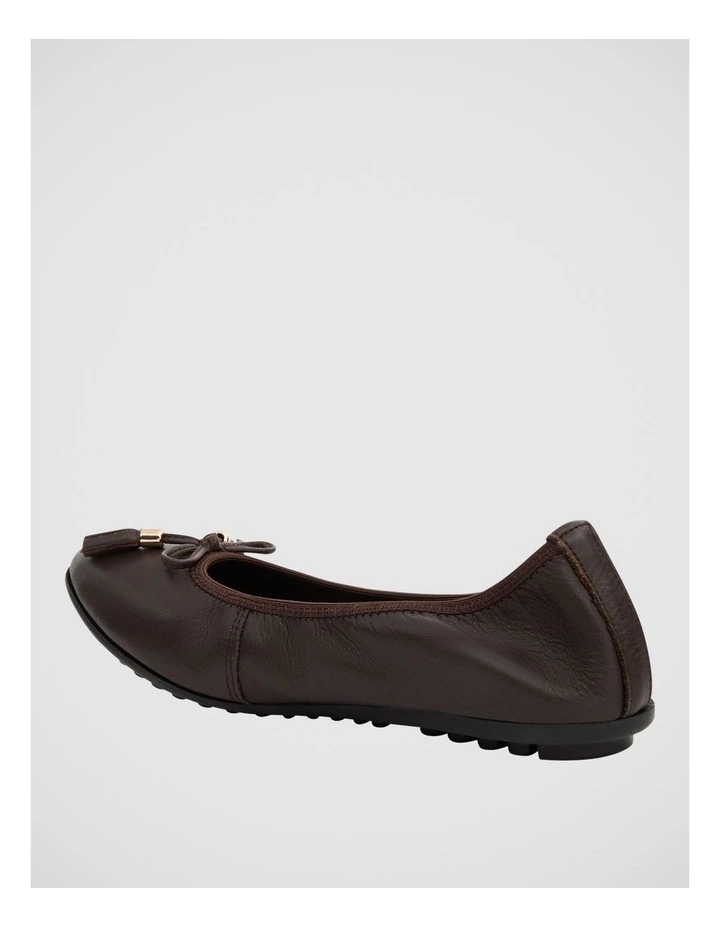 Prima Ballet Flats in Chocolate Leather image 3