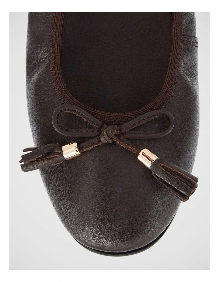 Prima Ballet Flats in Chocolate Leather image 4