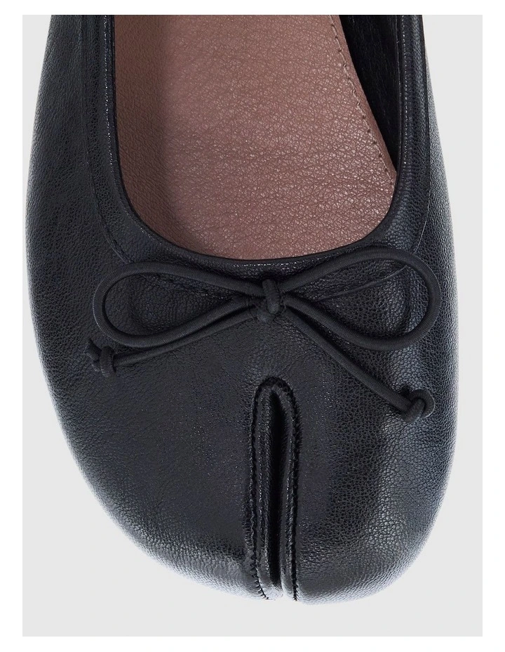 Edwina Split-toe Tabi Ballet in Black Leather image 4