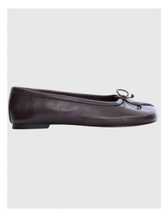 Edwina Split-toe Tabi Ballet in Chocolate Leather
