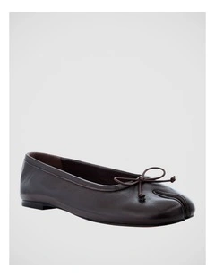 Edwina Split-toe Tabi Ballet in Chocolate Leather