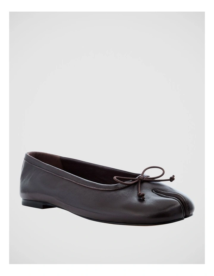 Edwina Split-toe Tabi Ballet in Chocolate Leather image 1