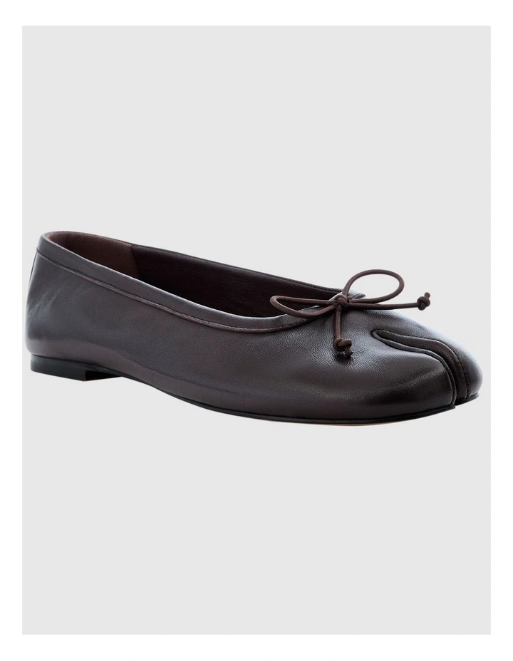 Edwina Split-toe Tabi Ballet in Chocolate Leather image 2