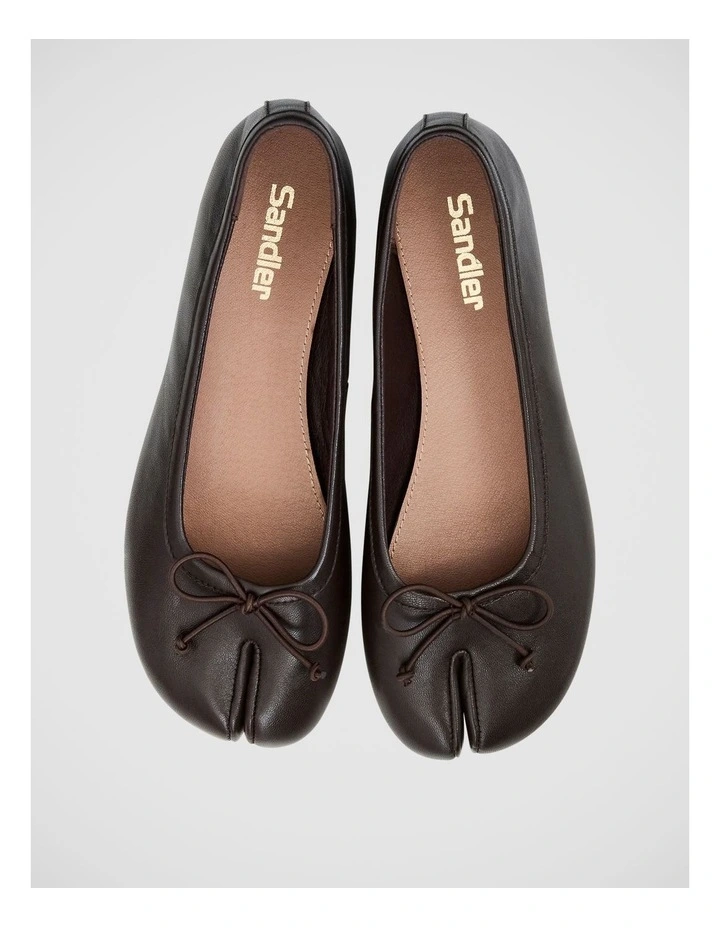 Edwina Split-toe Tabi Ballet in Chocolate Leather image 2