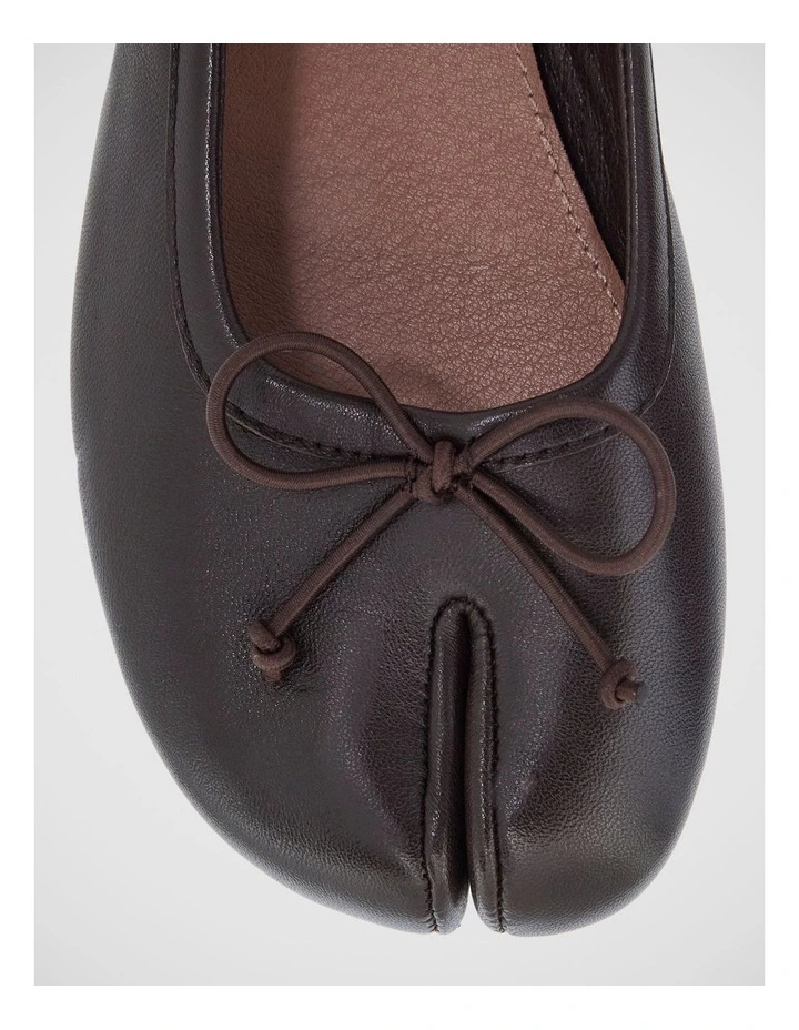 Edwina Split-toe Tabi Ballet in Chocolate Leather image 5