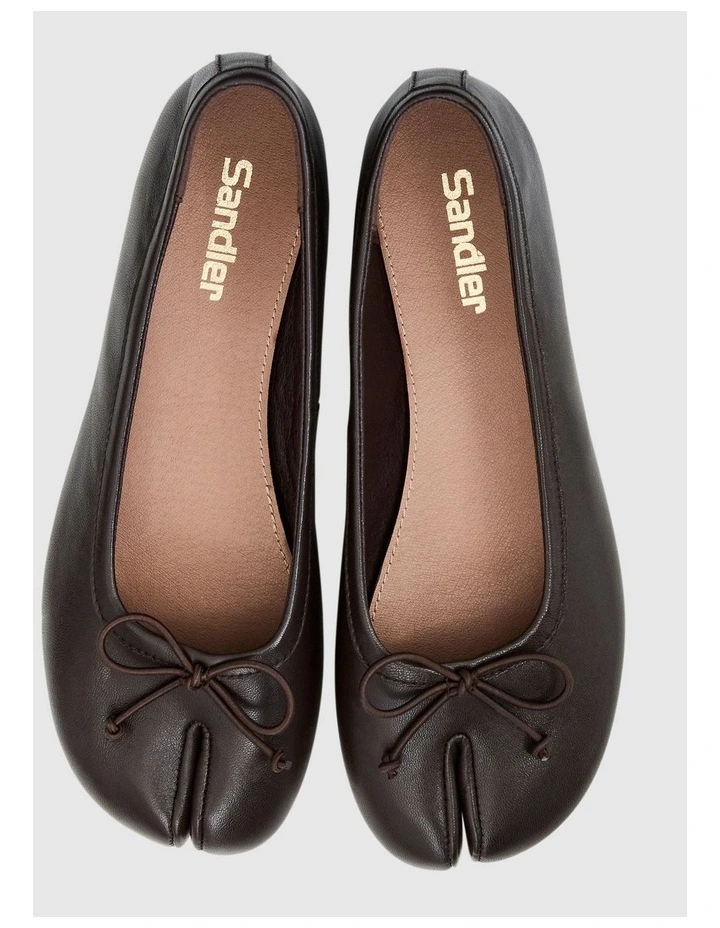 Edwina Split-toe Tabi Ballet in Chocolate Leather image 5