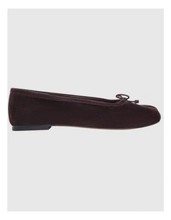 Edwina Split-toe Tabi Ballet in Chocolate Suede